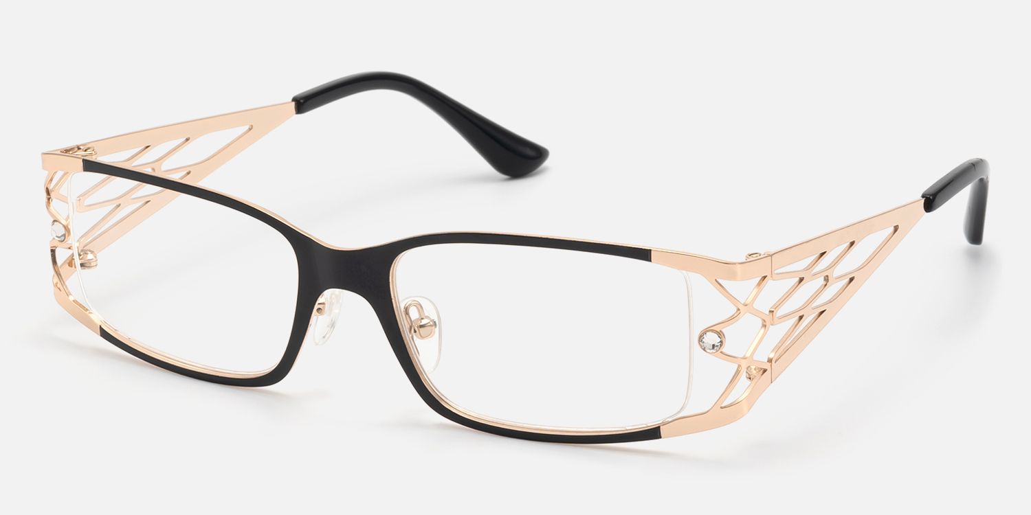 Rainey - Rectangle Two-tone Eyeglasses | Vooglam Front View