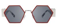 Lizzy - Geometric Red Sunglasses | Vooglam Angle View