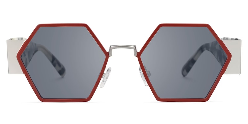 Lizzy - Geometric Red Sunglasses
