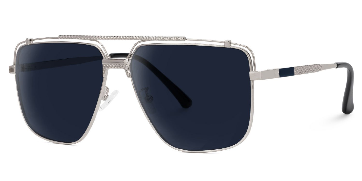 Kaholo - Aviator Silver Sunglasses | Vooglam Front View