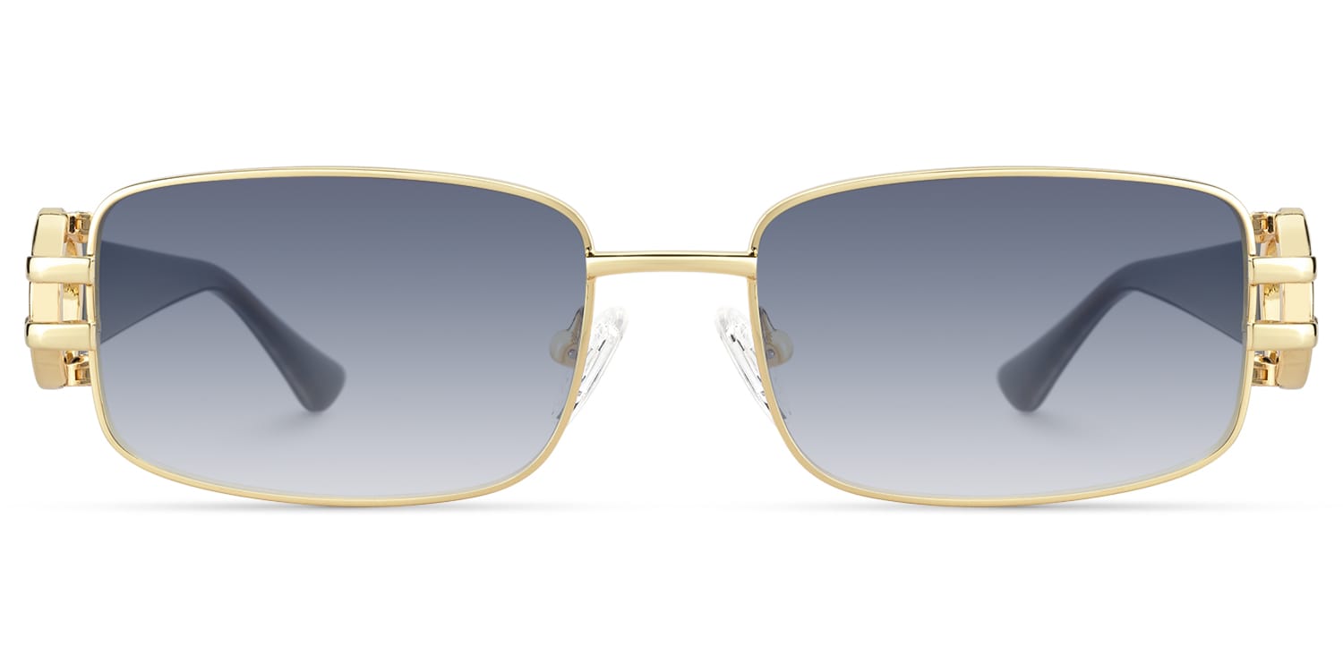 Aurae - Rectangle Gold Sunglasses - 1