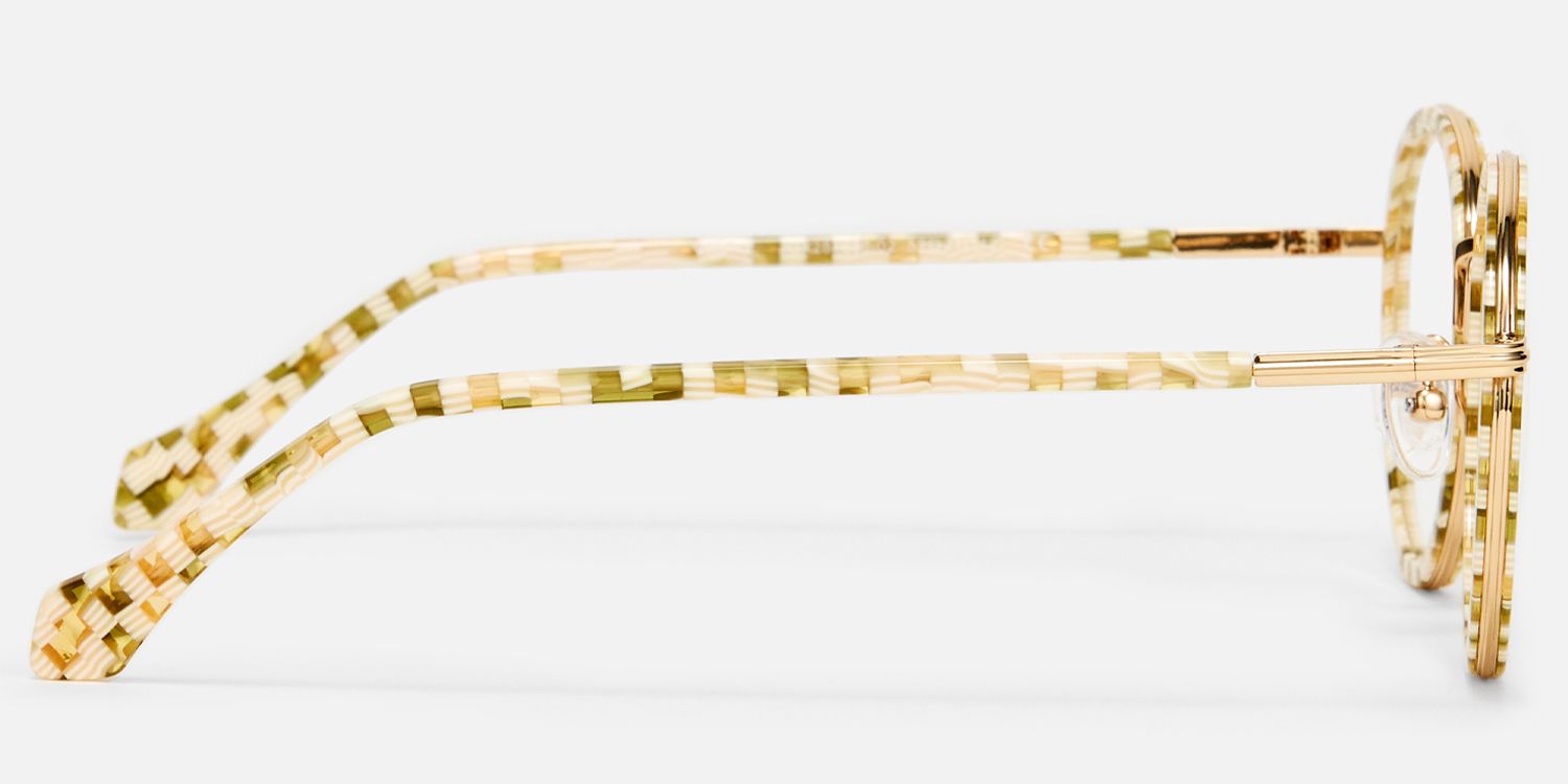 Alma - Round Pattern Eyeglasses | Vooglam Side View