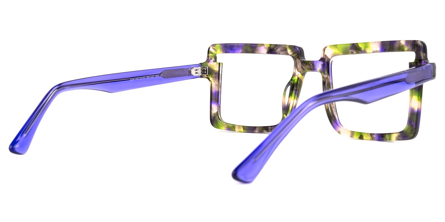 Efthymia - Square Floral Eyeglasses | Vooglam Side View
