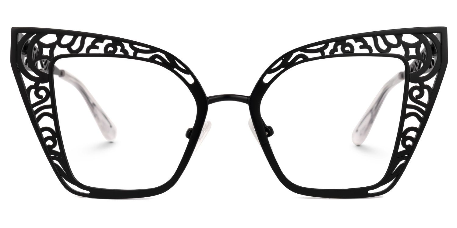 Agalia - Cat Eye Black Eyeglasses | Vooglam Angle View