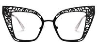 Agalia - Cat Eye Black Eyeglasses | Vooglam Angle View