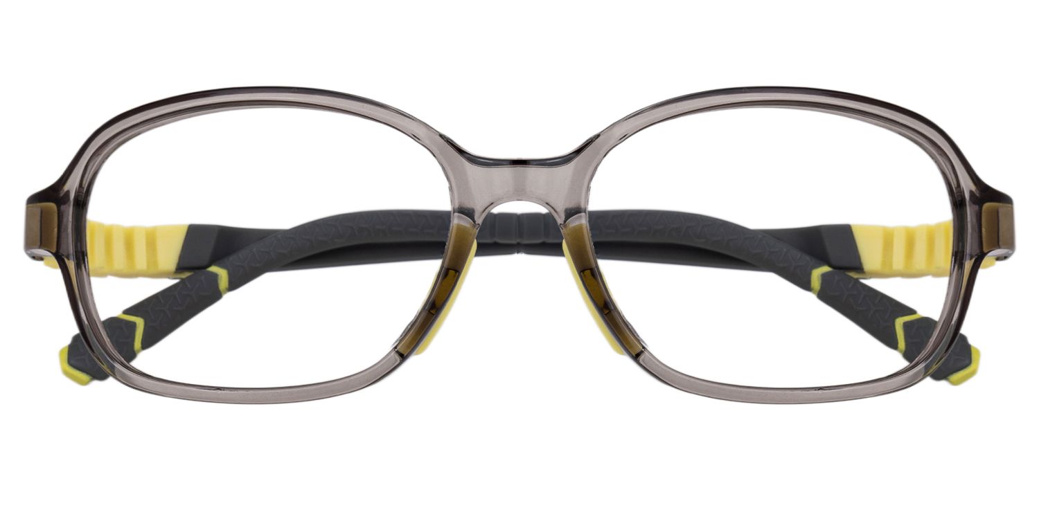 Sloane - Rectangle Grey Kids Eyeglasses | Vooglam Angle View