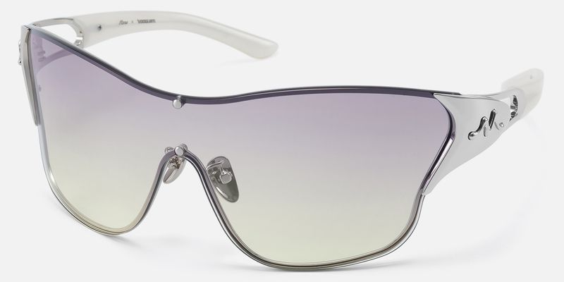 Suzuka - Pearlescent White Fashion Shield Shades | Vooglam