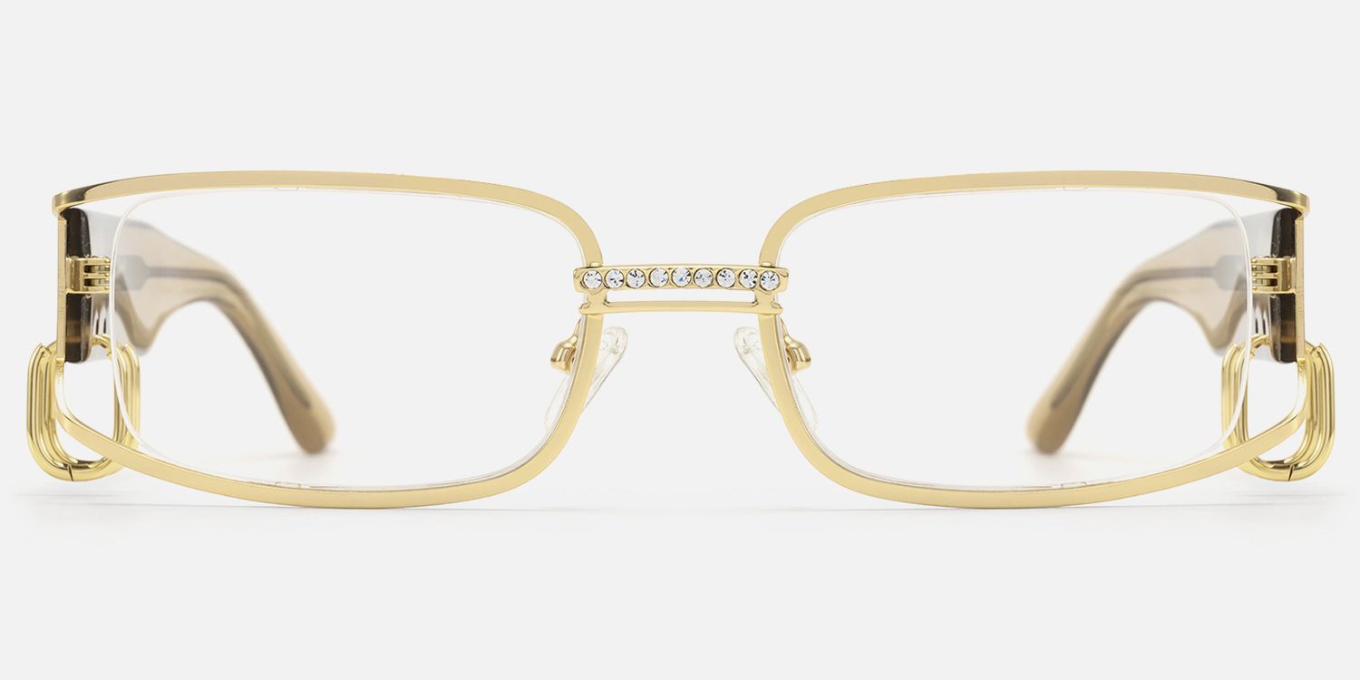 Riff - Gold Glasses With Huggie Deco | Vooglam Angle View