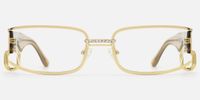Riff - Rectangle Gold Eyeglasses | Vooglam Angle View