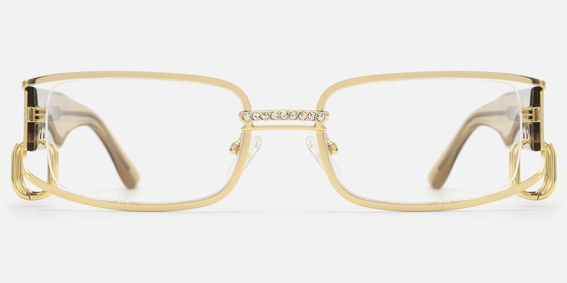 Riff - Rectangle Gold Eyeglasses