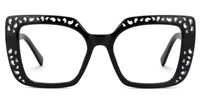 Fauci - Square Black Eyeglasses | Vooglam Angle View