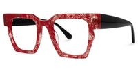Ekanta - Square Red Eyeglasses | Vooglam Front View
