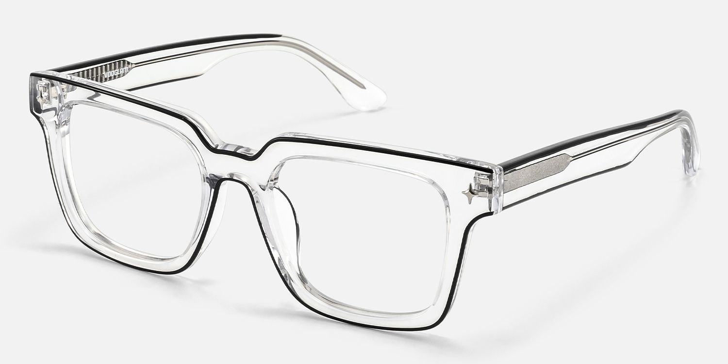 Fractal - Square Transparent Eyeglasses | Vooglam Front View