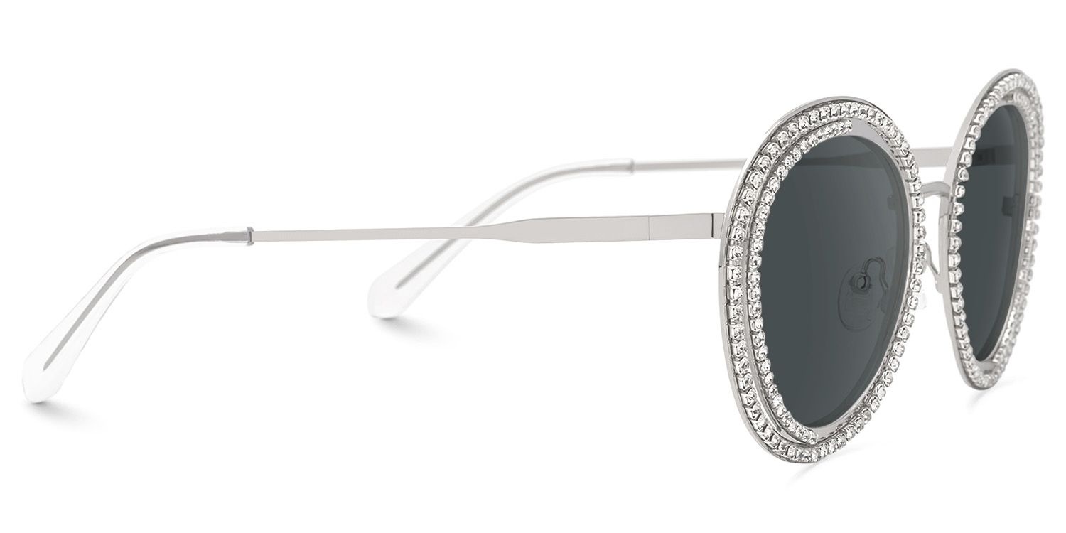 Hafiz - Round Silver Sunglasses | Vooglam 4