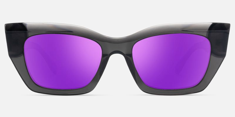 Velora - Transparent Grey Mirror Sunglasses | Vooglam
