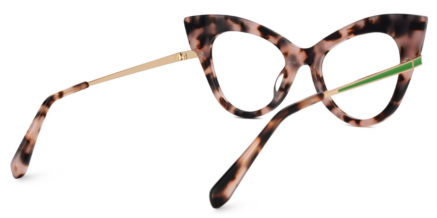 Fabrizio - Cat Eye Pink/Tortoise Eyeglasses | Vooglam Side View