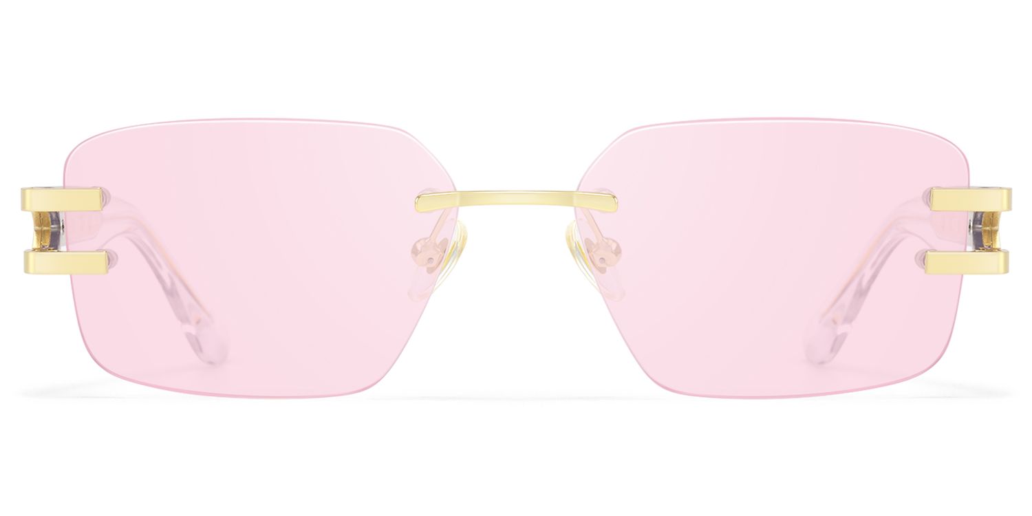 Frame Size of Aurum - Light Pink Rimless Sunglasses | Vooglam
