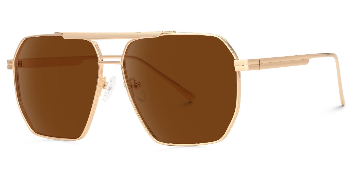 Kadience - Aviator Brown Sunglasses | Vooglam Front View