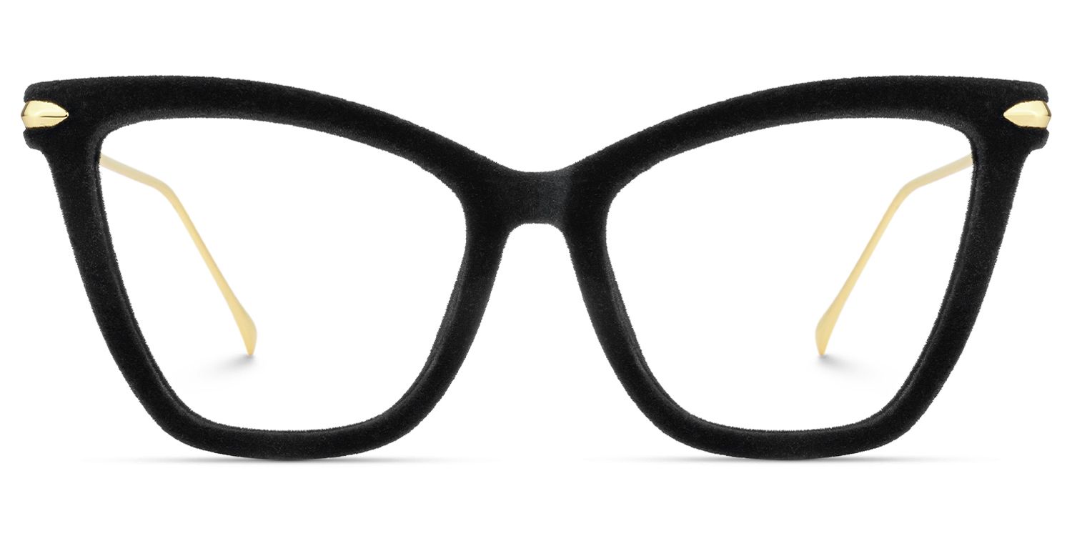 Hilary - Butterfly Black Eyeglasses by Vooglam - Angle View