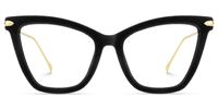 Hilary - Butterfly Black Eyeglasses | Vooglam Angle View