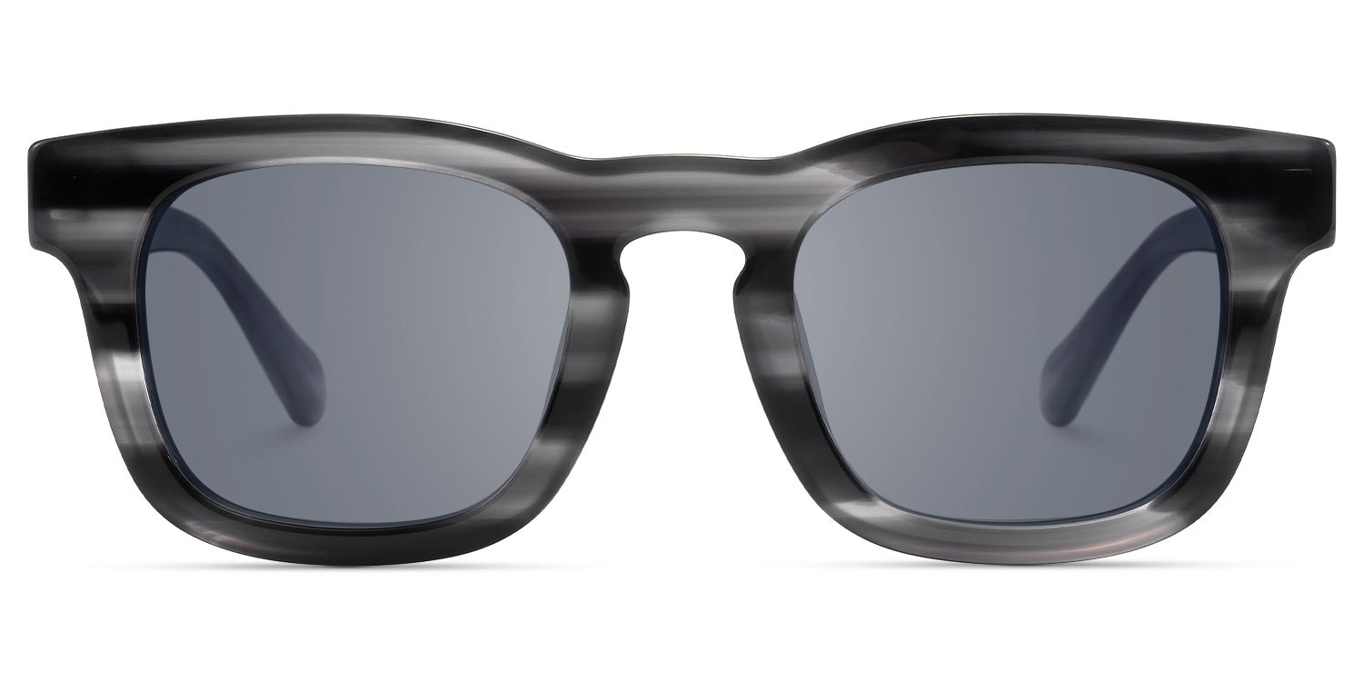 Brovia - Square Grey Sunglasses | Vooglam Angle View