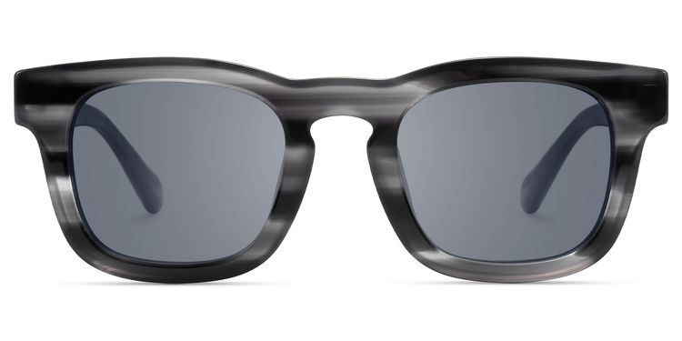 Brovia - Square Grey Sunglasses by Vooglam