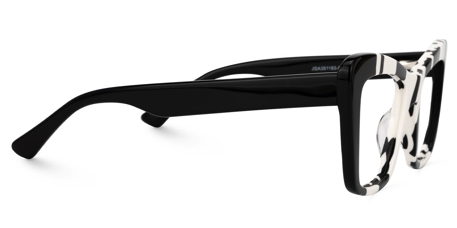 Dewanna - Rectangle Black/White Eyeglasses | Vooglam 4