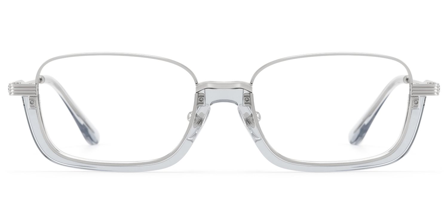 Frame Size of Basel - Translucent Gray Silver Oversized Glasses | Vooglam