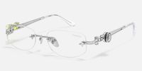 The Utilitarian - Oval Silver Eyeglasses | Vooglam Front View