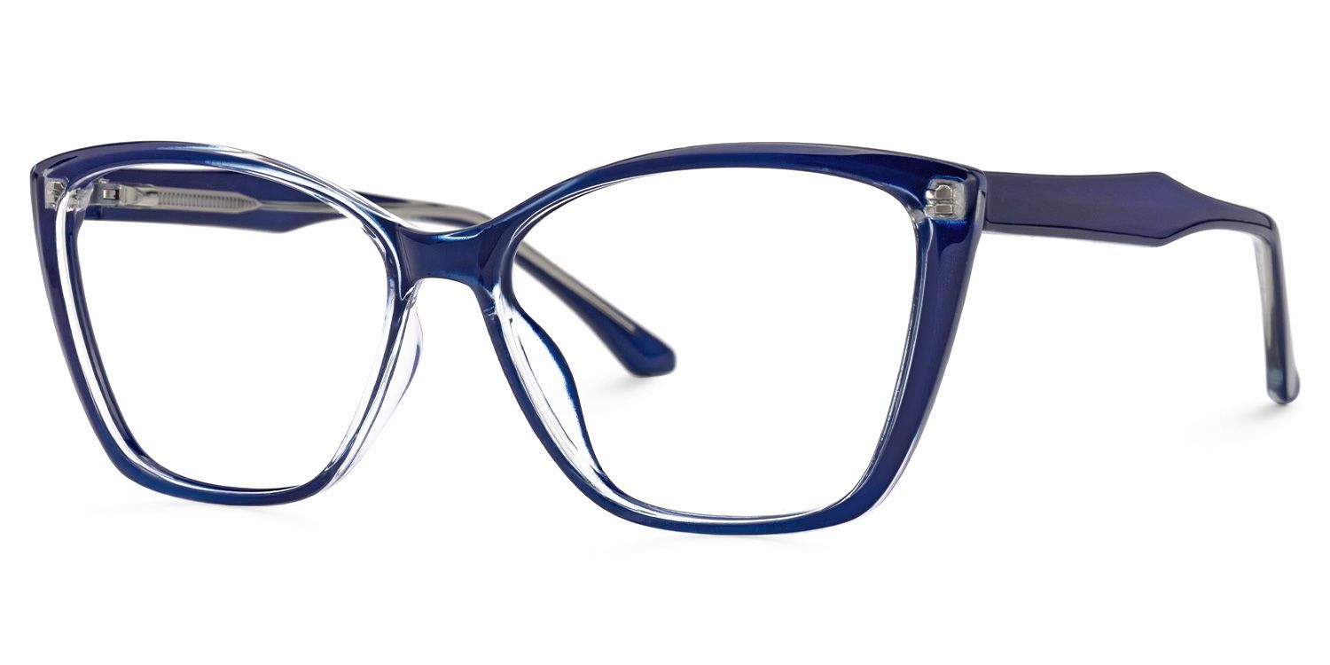 Kabira - Butterfly Blue Eyeglasses | Vooglam Front View