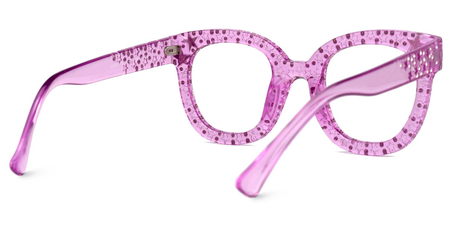 Candice - Square Purple Eyeglasses | Vooglam Side View