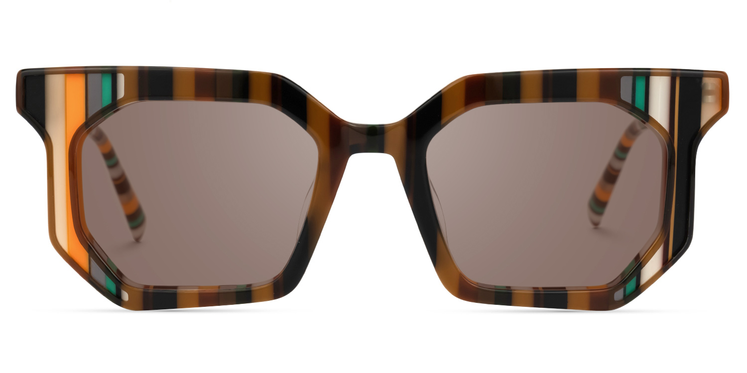 Abetzi - Rectangle Brown Sunglasses - 1