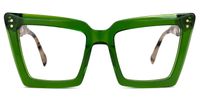 Eduardo - Square Green Eyeglasses | Vooglam Angle View