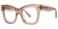Faustyna - Square Champagne Eyeglasses | Vooglam Front View