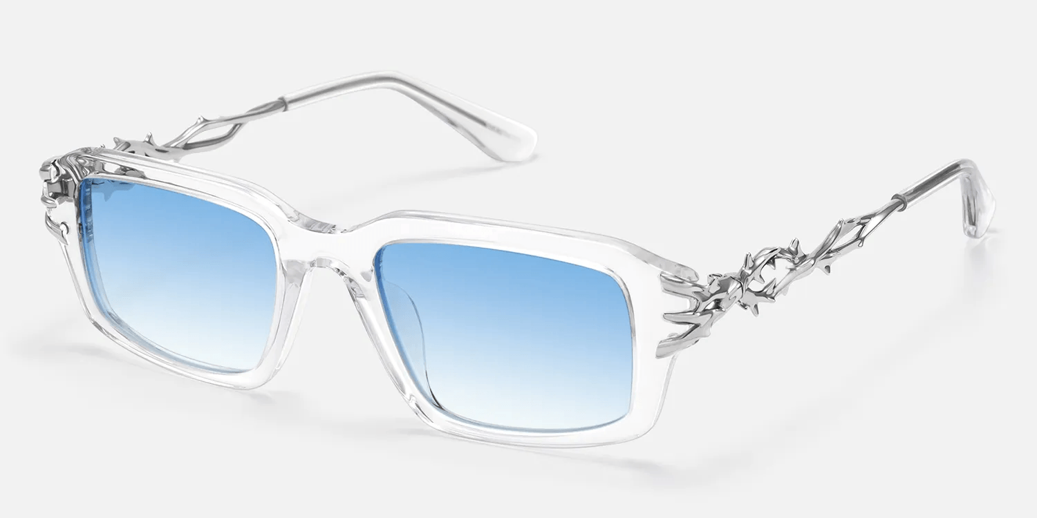transparent gradient light blue sunglasses
