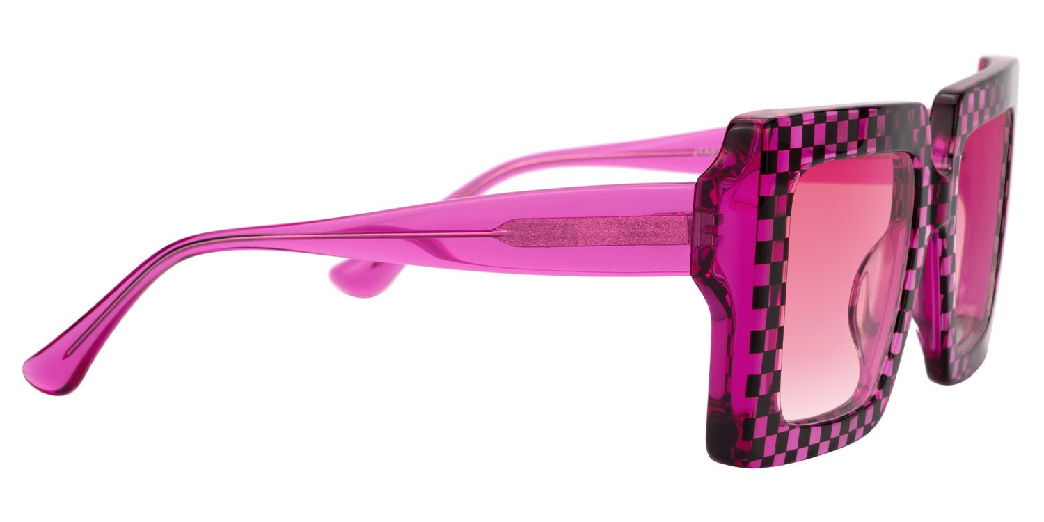 Ferial - Square Black/Pink Sunglasses | Vooglam 4