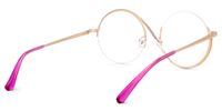 Manley - Sparkling Round Pink Eyeglasses Unique Design | Vooglam Side View