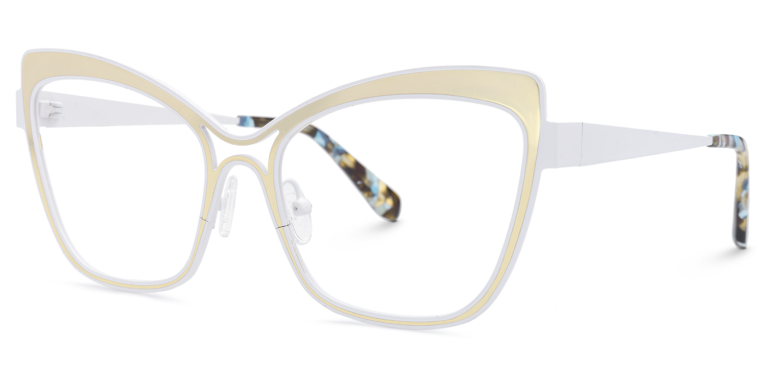 Eleuterio - Butterfly Gold Eyeglasses | Vooglam Front View