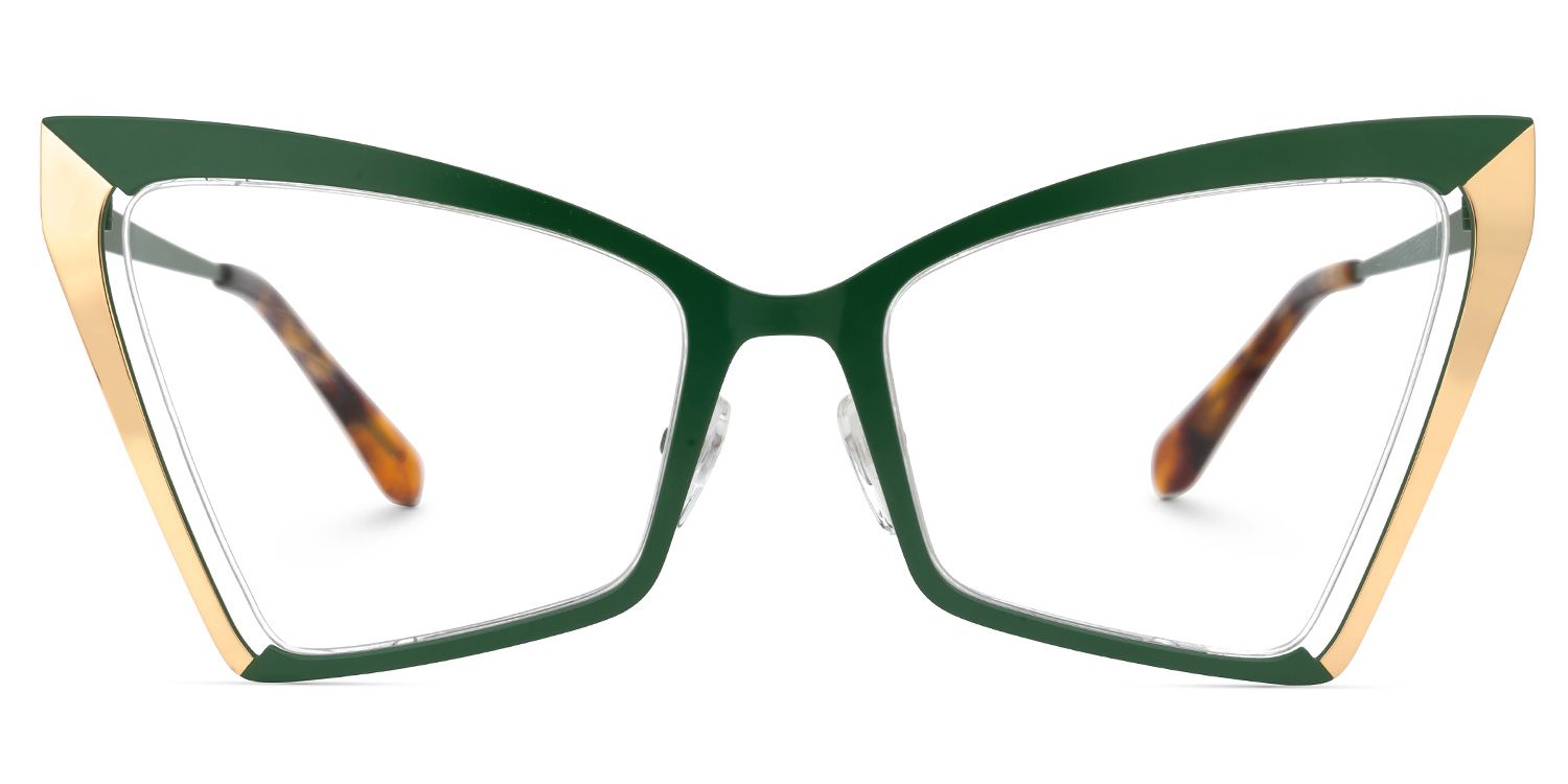 Ekram - Butterfly Green/Gold Eyeglasses | Vooglam Angle View