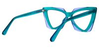 Deshawn - Cat Eye Blue/Purple Two-tone Eyeglasses | Vooglam Side View