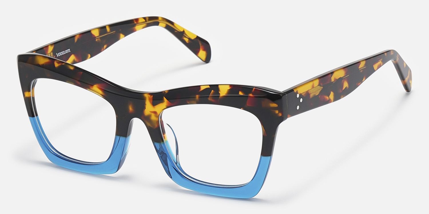 Sienna - Rectangle Two-tone Eyeglasses | Vooglam Front View