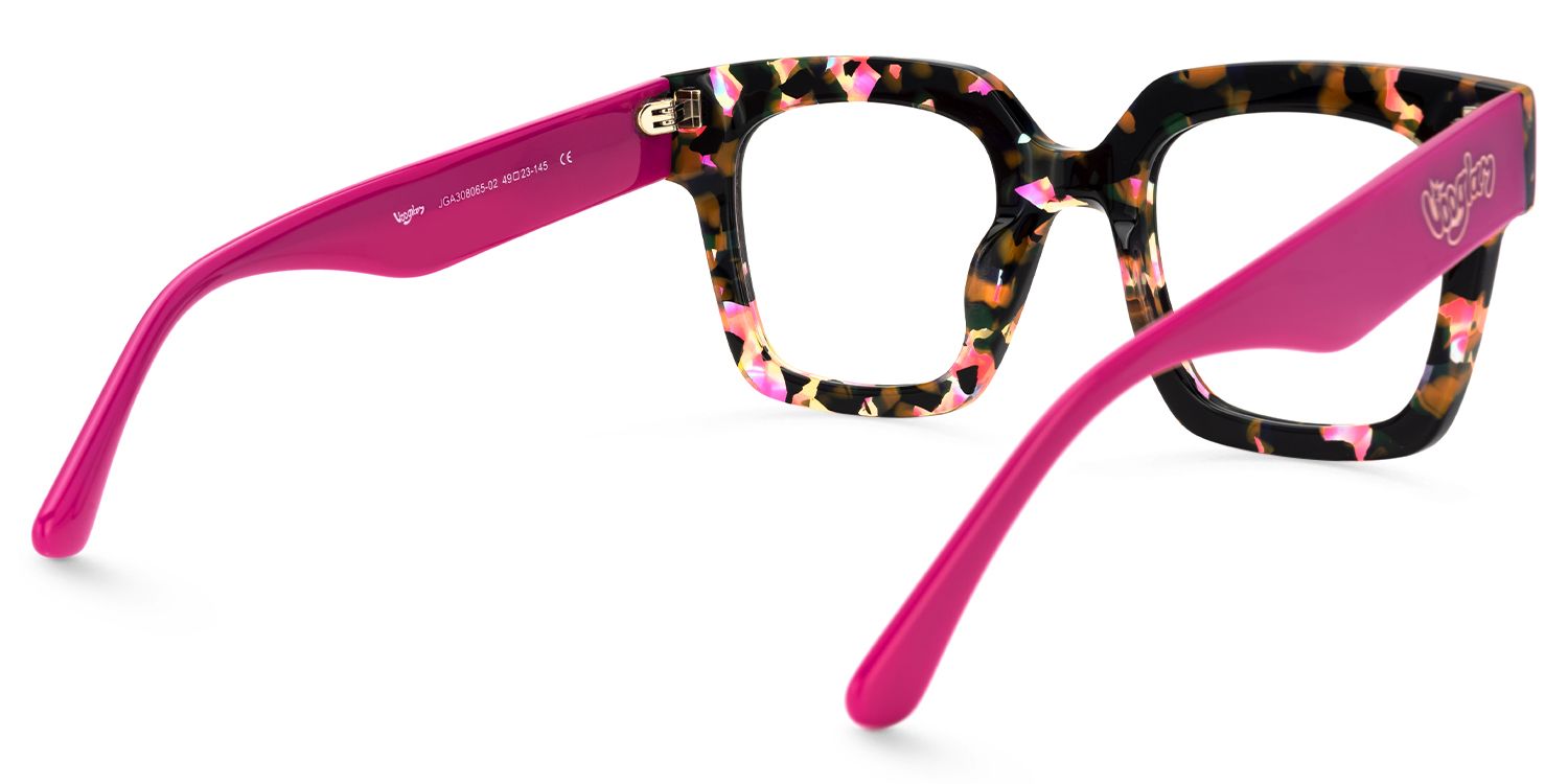Najwa - Square Floral Eyeglasses | Vooglam Side View