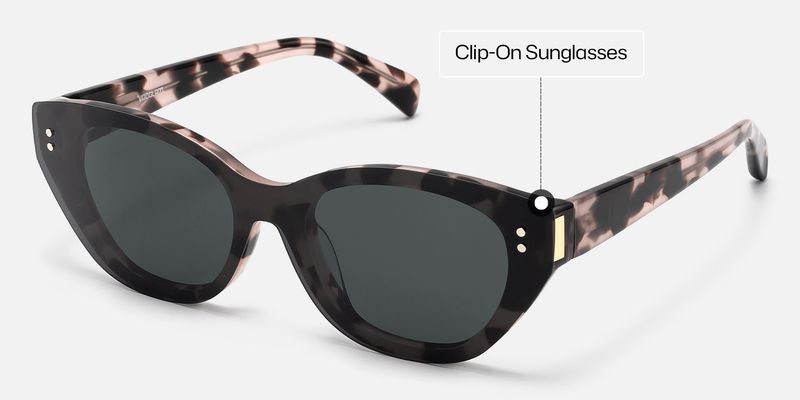 Cicely - Magnetic Clip on Pink Tortoise Sunglasses | Vooglam