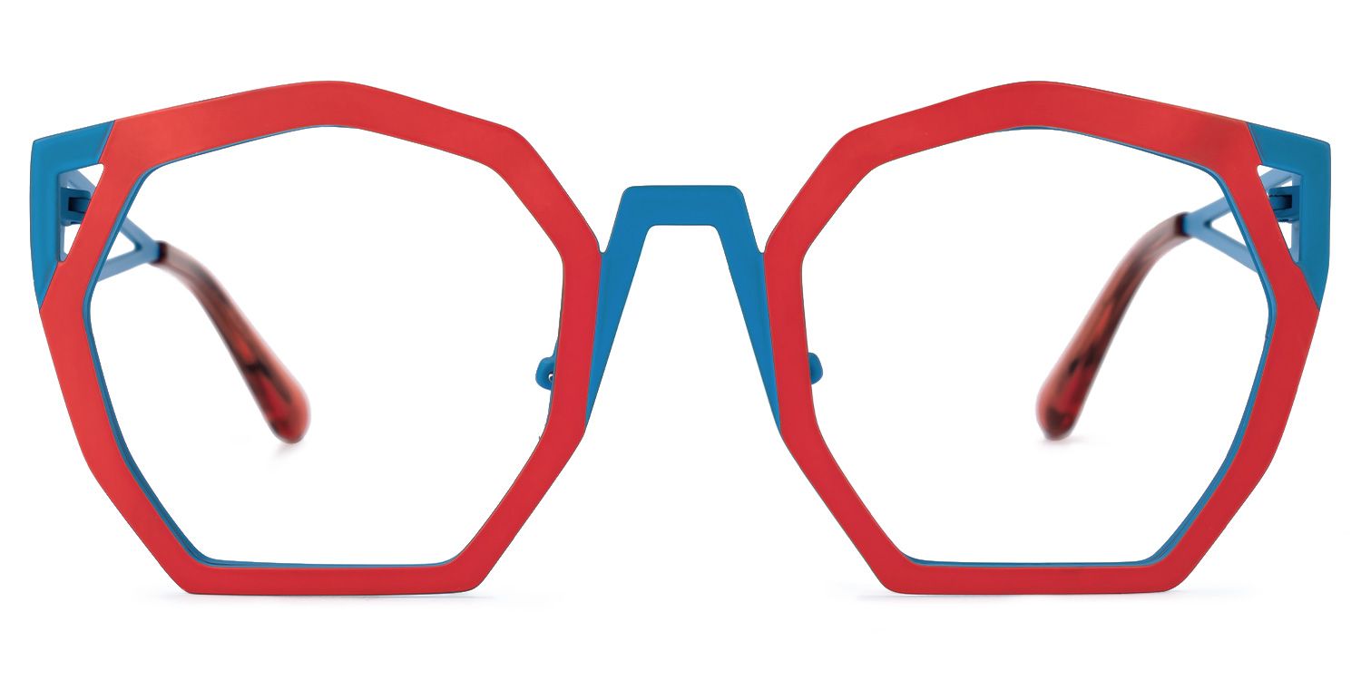 Ellard - Geometric Red Eyeglasses | Vooglam Angle View