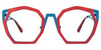 Ellard - Geometric Red Eyeglasses | Vooglam Angle View