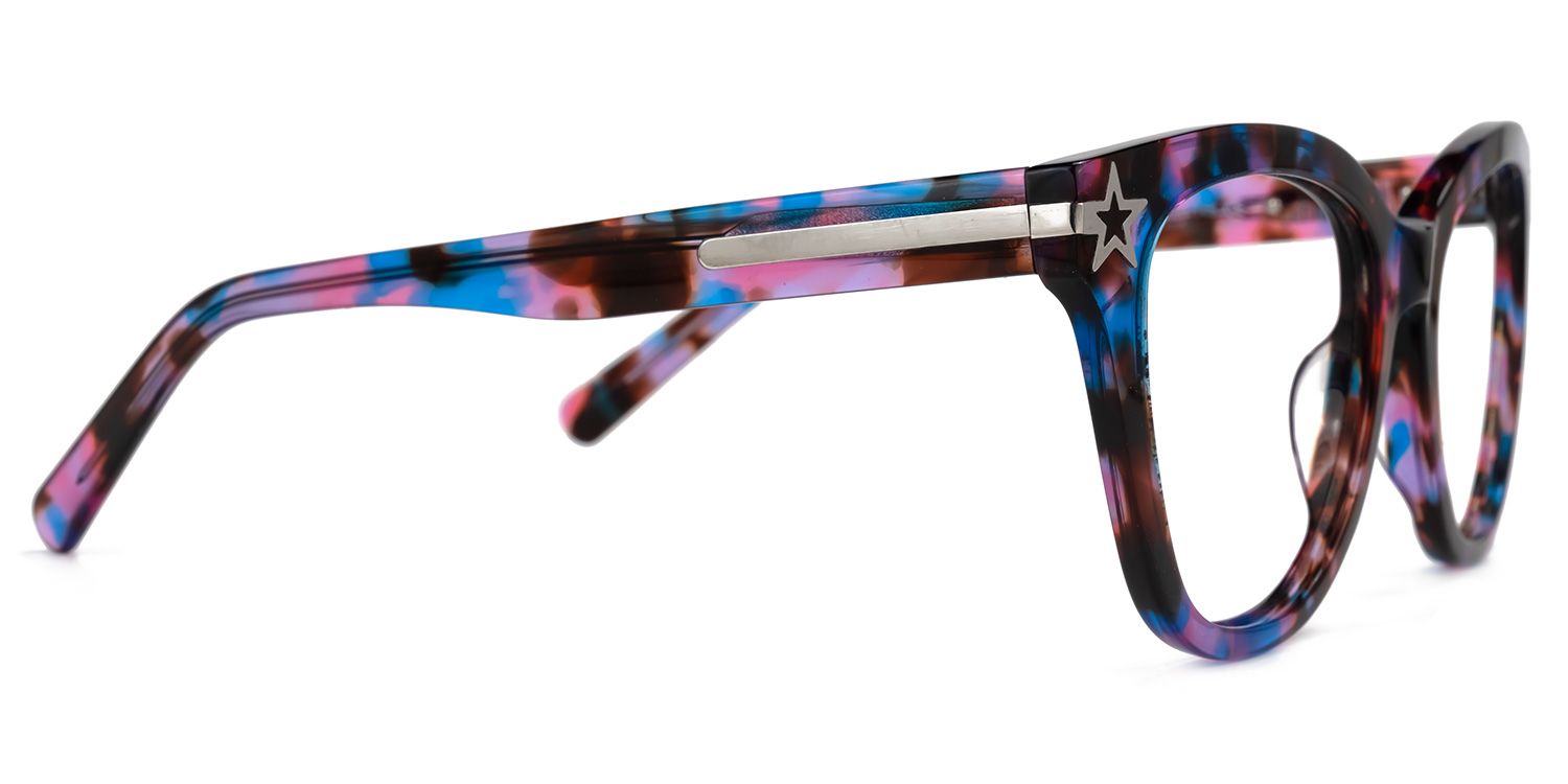 Edmund - Cat Eye Floral Eyeglasses by Vooglam - Product View 4