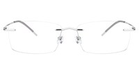 Emirhan - Rectangle Silver Eyeglasses - 1
