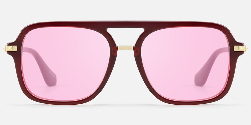 Marfa - Red Square Aviator Sunglasses | Vooglam