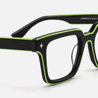 Fractal - Square Black Eyeglasses | Vooglam Design Details