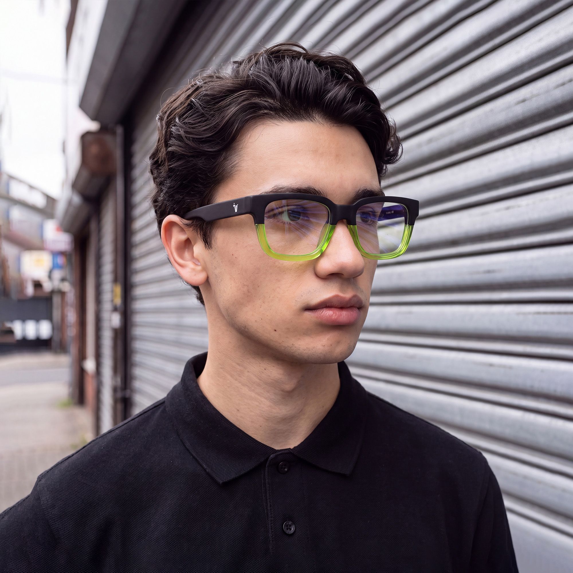 Vooglam Street Style in Real Life: Strobe - Neon Green Matte Black Rectangle Glasses by Vooglam